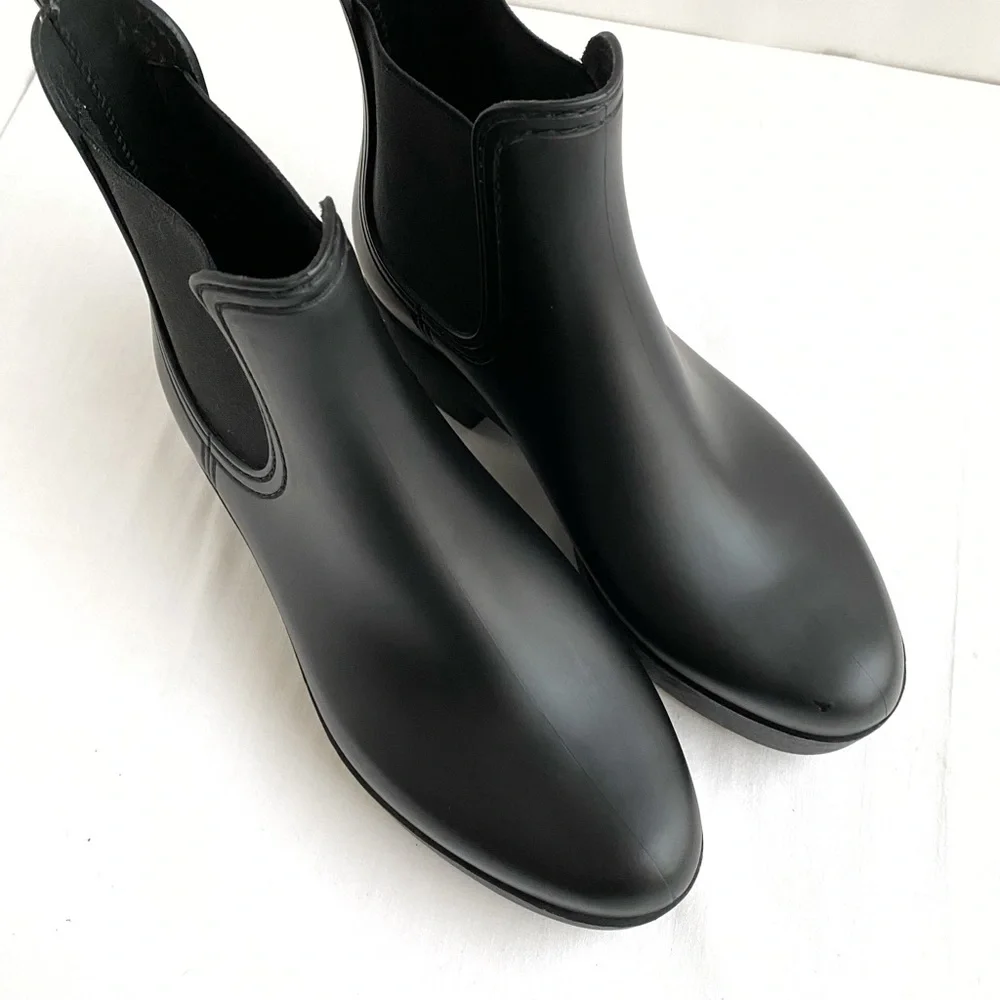 Jeffery Campbell Black Chelsea Rain Boot - Picture 3 of 9